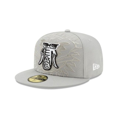 Grey Oakland Athletics Hat - New Era MLB Logo Elements Tonal 59FIFTY Fitted Caps USA0567189